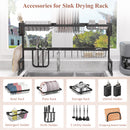 HOMCOM 93cm Over The Sink Dish Drainer Rack, 2 Tier Dish Rack For Kitchen, Black