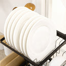 HOMCOM 93cm Over The Sink Dish Drainer Rack, 2 Tier Dish Rack For Kitchen, Black