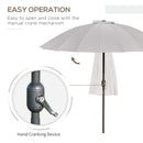 Outsunny 2.5m Round Curved Adjustable Parasol Sun Umbrella Metal Pole Grey