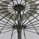 Outsunny 2.5m Round Curved Adjustable Parasol Sun Umbrella Metal Pole Grey