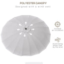 Outsunny 2.5m Round Curved Adjustable Parasol Sun Umbrella Metal Pole Grey