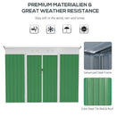 Outsunny Metal Garden Shed 7.6 x 4.3ft - Green