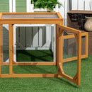 PawHut Wooden Chicken Coop w/ Perches, Doors, for 2-4 Chickens