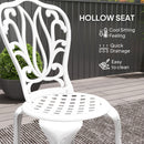 Outsunny 3 Piece Patio Bistro Set Outdoor Table Set with Umbrella Hole White
