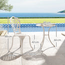 Outsunny 3 Piece Patio Bistro Set Outdoor Table Set with Umbrella Hole White