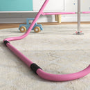 HOMCOM Kids Pink Gymnastic Bar W/ Adjustable Height, Foldable Training Bar