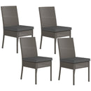 Outsunny Rattan Garden Chairs with Cushion, Wicker Dining Chairs, Grey