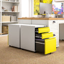 Vinsetto 3 Drawer File Cabinet, Lockable Metal Filling Cabinet, Yellow