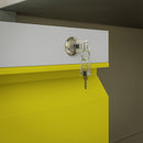 Vinsetto 3 Drawer File Cabinet, Lockable Metal Filling Cabinet, Yellow