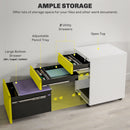 Vinsetto 3 Drawer File Cabinet, Lockable Metal Filling Cabinet, Yellow