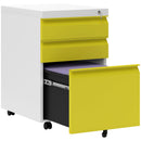 Vinsetto 3 Drawer File Cabinet, Lockable Metal Filling Cabinet, Yellow