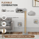 PawHut 4 Piece Cat Shelves w/ Scratching Post, Steps, Jumping Platform