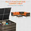 Outsunny 4Pcs Patio Rattan Sofa Garden Furniture Set with Table Cushions Orange