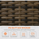 Outsunny 4Pcs Patio Rattan Sofa Garden Furniture Set with Table Cushions Orange