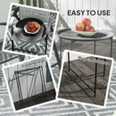 Outsunny 46cm Round Garden Table, Small Side Table w/ Removable Tray, Black