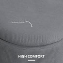 HOMCOM Fabric Storage Ottoman with Removable Lid, Set of 2, Light Grey