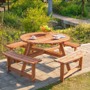 Outsunny Garden Picnic Bench 8 Seater