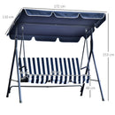 Outsunny Swing Seat 3 Seater - Blue