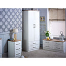 Kingston Ready Assembled Bedside Table with 2 Drawers  - White Ash & Bardolino Oak