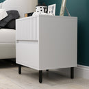 HOMCOM Bedside Table with 2 Drawers and Steel Legs for Bedroom