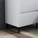 HOMCOM Bedside Table with 2 Drawers and Steel Legs for Bedroom