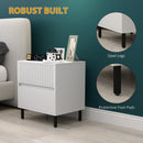HOMCOM Bedside Table with 2 Drawers and Steel Legs for Bedroom