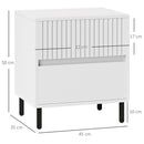 HOMCOM Bedside Table with 2 Drawers and Steel Legs for Bedroom
