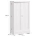 HOMCOM Kitchen Cupboard With Double Doors, 5-Tier Shelf, 12 Spice Racks, White