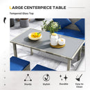 Outsunny 5Pcs Rattan Dining Corner Sofa Set, Garden Furniture Set, Dark Blue