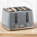 HOMCOM Toaster with 4 Slot, 7 Browning Levels, 1600W, Honeycomb