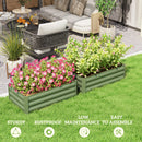 Outsunny Set of 2 Galvanised Raised Garden Bed, Green