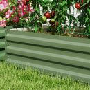 Outsunny Set of 2 Galvanised Raised Garden Bed, Green