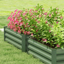 Outsunny Set of 2 Galvanised Raised Garden Bed, Green