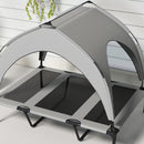 PawHut Cooling Raised Dog Bed w/ Breathable Mesh, Light Grey