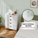 HOMCOM Chest of Drawers with 4 Drawers, Modern Dresser for Bedroom, White
