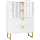 HOMCOM Chest of Drawers with 4 Drawers, Modern Dresser for Bedroom, White