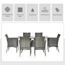 Outsunny 7pc Rattan Garden Furniture Dining Set Wicker Patio Conservatory Seater
