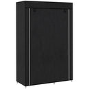 HOMCOM Fabric Wardrobe w/ Shelves Hanging Rail Foldable Closets Black