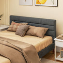 HOMCOM 5ft Upholstered King Bed Frame w/ Wooden Slat No Box Spring Needed
