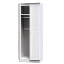 Lisbon Ready Assembled Wardrobe With 2 Doors - White Gloss & White