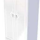 Lisbon Ready Assembled Wardrobe With 2 Doors And 2 Drawers - White Gloss & White