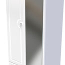 Lisbon Ready Assembled Wardrobe With 2 Doors And 2 Drawers With Mirror - White Gloss & White