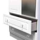 Lisbon Ready Assembled Wardrobe With 2 Doors And 2 Drawers With Mirror - White Gloss & White