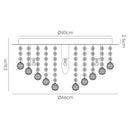 Acle Crystal Ceiling Light with  5 Lights  Antique Brass