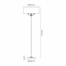Banham Floor Lamp with 3 Lights Antique Brass & Ivory