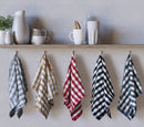 Hearts - Jumbo Heavy Weight Check Tea Towel with Heart Detail in Black