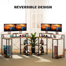 HOMCOM Computer Desk Reversible Home Office Desk with Storage