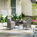 Outsunny 4 Seater Rattan Garden Furniture Set with Cushion