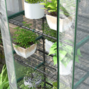 Outsunny 5 Tier Mini Greenhouse Grow House w/ Roll Up Door, White/Grey