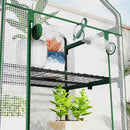 Outsunny 5 Tier Mini Greenhouse Grow House w/ Roll Up Door, White/Grey